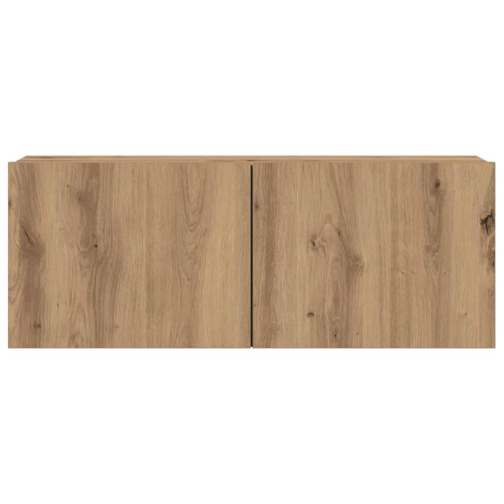 Set dulap TV 7 piese montat pe perete Stejar artizanal GartenMobel Dekor