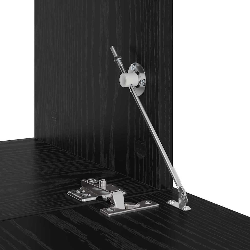 Set comodă TV Pe perete 8 pcs Stejar Negru Lemn compozit GartenMobel Dekor