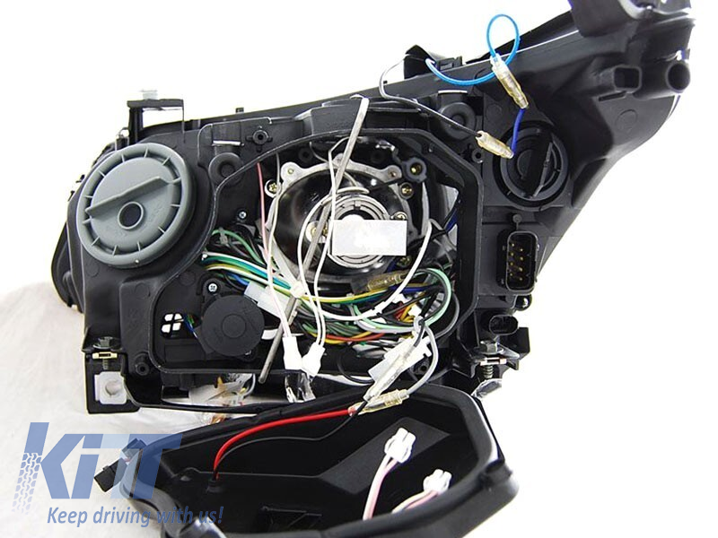 Faruri xenon de tuning potrivite pentru BMW Seria 5 E60/E61 2005-2007 cu bază neagră Performance AutoTuning