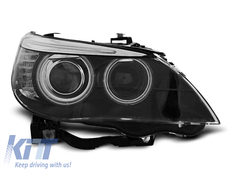 Faruri xenon de tuning potrivite pentru BMW Seria 5 E60/E61 2005-2007 cu bază neagră Performance AutoTuning