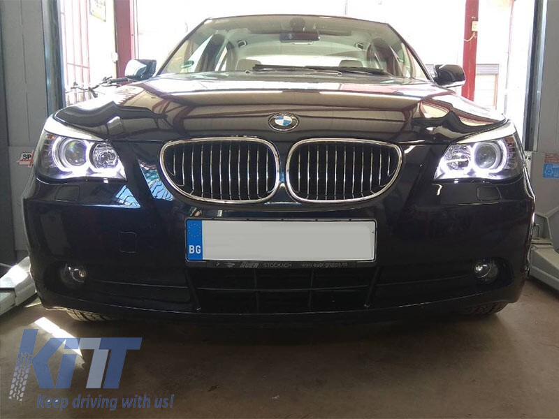 Kit de faruri tuning cu ochi de înger LED potrivit pentru BMW E60/E61 2003-2007, stânga și dreapta Performance AutoTuning