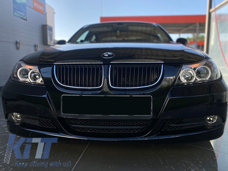 Kit de faruri tuning cu ochi de înger halogen, potrivit pentru BMW 3 E90/E91 03.2005-08.2008, stânga și dreapta Performance AutoTuning