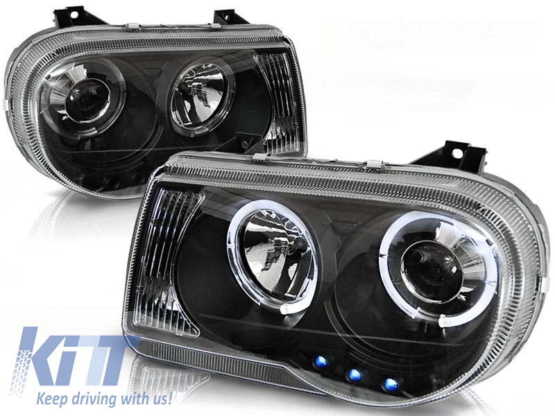 Kit de faruri tuning cu ochi de înger halogen, potrivit pentru Chrysler 300C 2005-2010 sedan/combinate, stânga și dreapta Performance AutoTuning