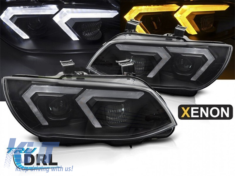 Kit de faruri xenon potrivit pentru BMW Seria 3 E92 coupe, E93 cabrio 2010-2013 cu bază neagră, pentru modelele cu lumini DRL din fabrică, fără AFS, stânga și dreapta Performance AutoTuning