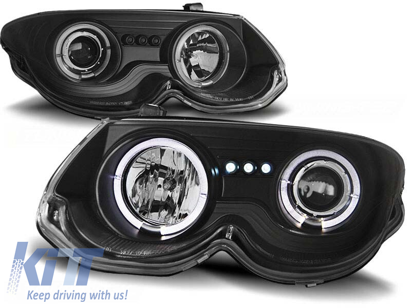 Set de faruri de tuning cu ochi de înger halogen potrivit pentru Chrysler 300 M 1999-2004, stânga și dreapta Performance AutoTuning