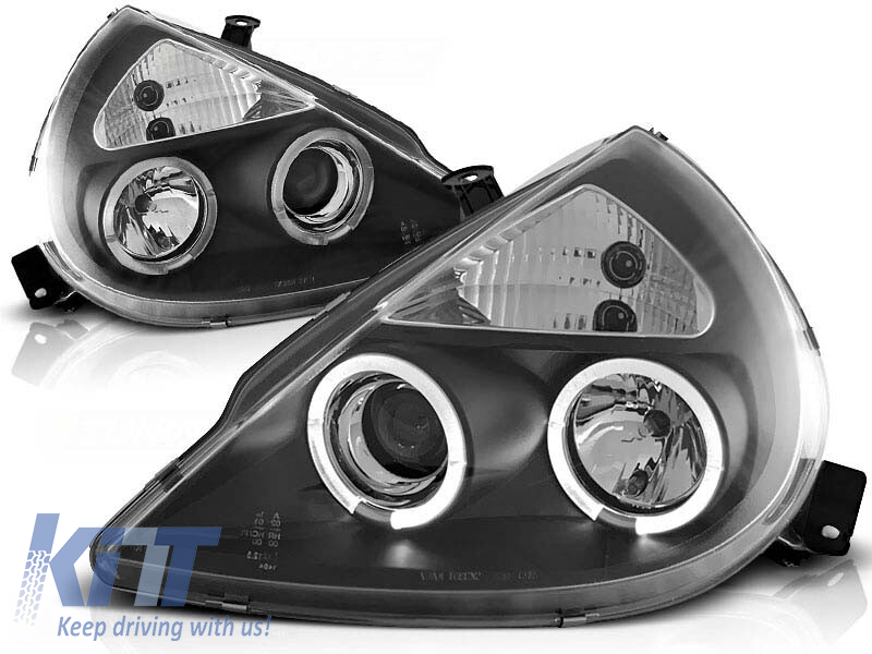 Set de faruri de tuning cu ochi de înger halogen potrivit pentru Ford KA 11.1996-2008, stânga și dreapta Performance AutoTuning