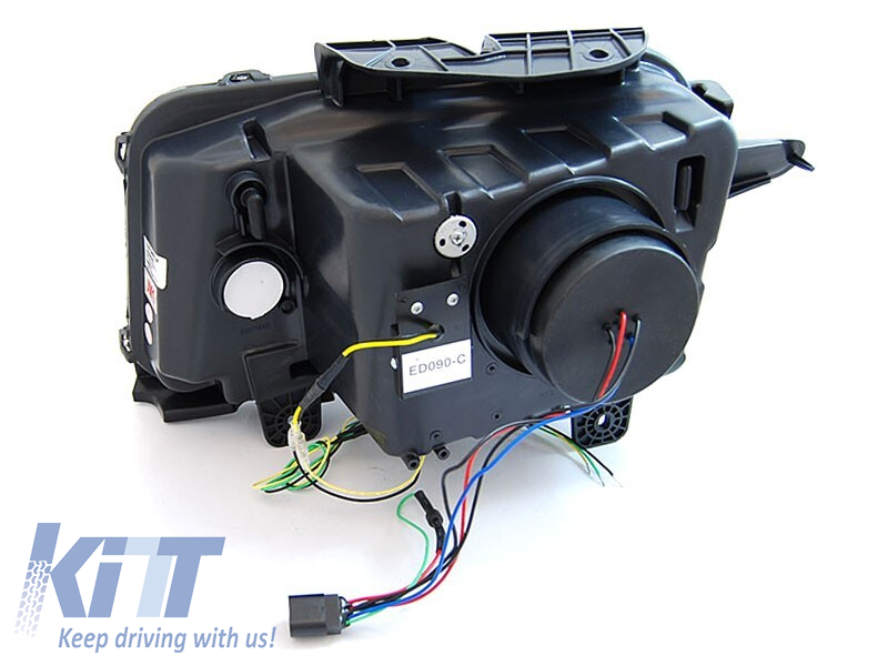 Set de faruri de tuning potrivit pentru Chevrolet Camaro 2009-2013 bază neagră cu semnal de întoarcere dinamic, stânga și dreapta Performance AutoTuning