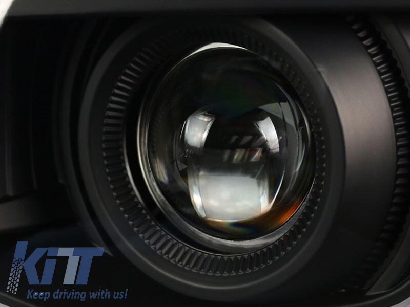 Set de faruri de tuning potrivit pentru Chevrolet Camaro 2009-2013 cu bază neagră, stânga și dreapta Performance AutoTuning