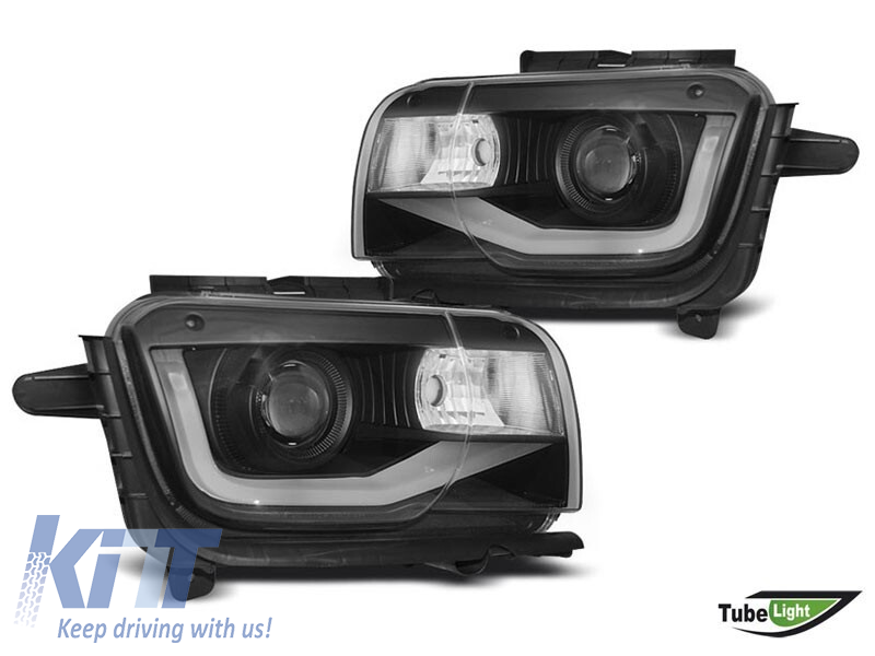 Set de faruri de tuning potrivit pentru Chevrolet Camaro 2009-2013 cu bază neagră, stânga și dreapta Performance AutoTuning