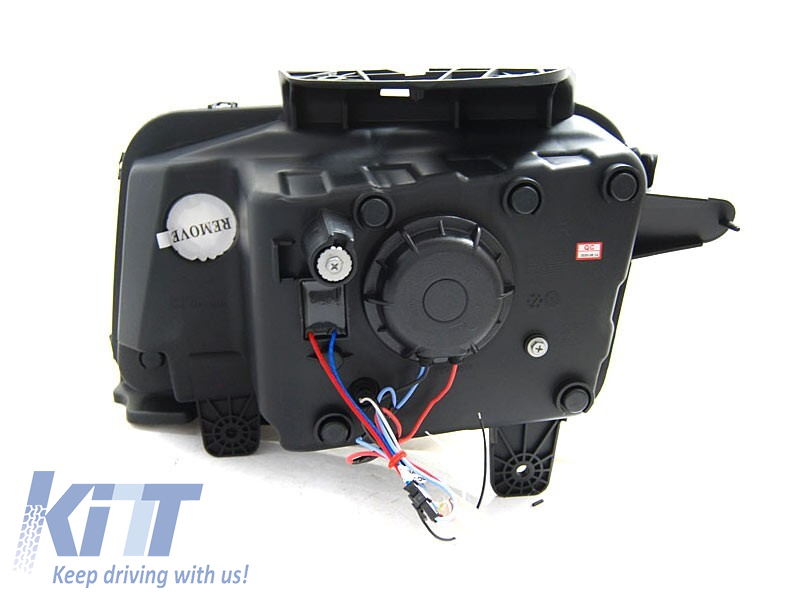 Set de faruri de tuning potrivit pentru Chevrolet Camaro 2009-2013 cu bază neagră, stânga și dreapta Performance AutoTuning