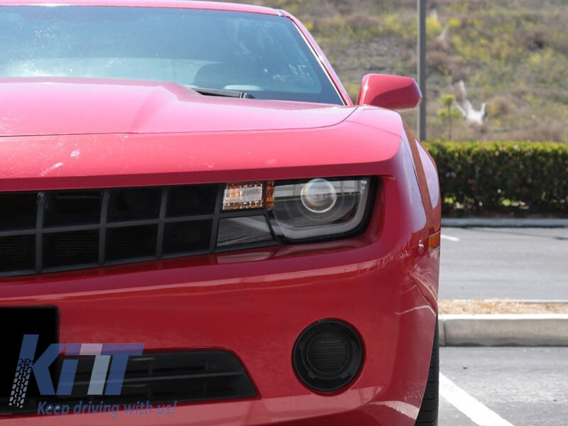 Set de faruri de tuning potrivit pentru Chevrolet Camaro 2009-2013 cu bază neagră, stânga și dreapta Performance AutoTuning