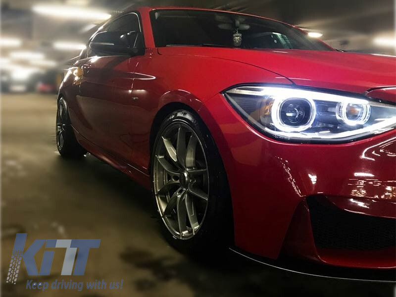 Set de faruri tuning cu ochi de înger și lumini DRL potrivit pentru BMW 1 F20/F21 2011-2015, stânga și dreapta Performance AutoTuning
