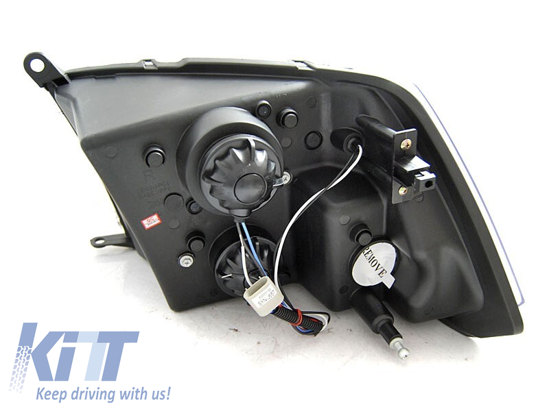 Set de faruri tuning potrivit pentru Dodge Ram 2009-2018 cu bază cromată, stânga și dreapta Performance AutoTuning