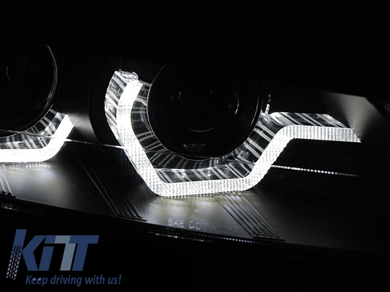 Set de faruri xenon cu ochi de înger 3D potrivit pentru BMW Z4 E89 2009-2013 pentru AFS, bază neagră, stânga și dreapta Performance AutoTuning