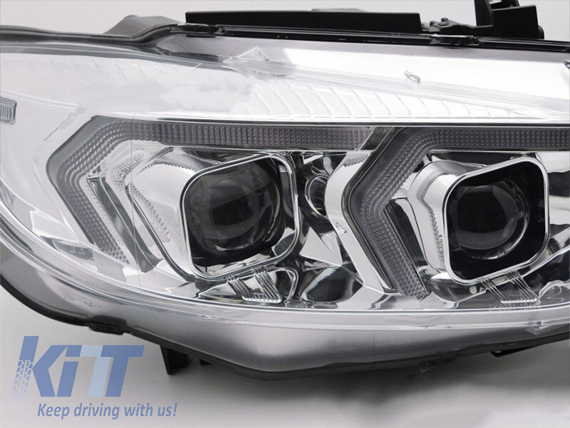 Set de faruri xenon potrivit pentru BMW Seria 4 F32 coupe, F33 cabrio 2013-2017 cu bază cromată, pentru modelul cu lumini DRL de fabrică, fără AFS, stânga și dreapta Performance AutoTuning