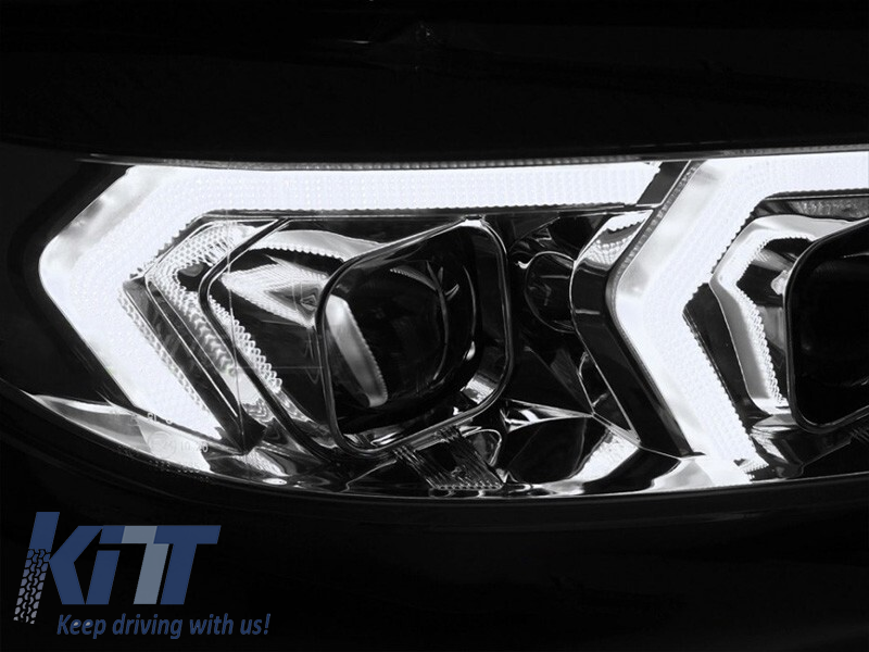 Set de faruri xenon potrivit pentru BMW Seria 4 F32 coupe, F33 cabrio 2013-2017 cu bază cromată, pentru modelul cu lumini DRL de fabrică, fără AFS, stânga și dreapta Performance AutoTuning