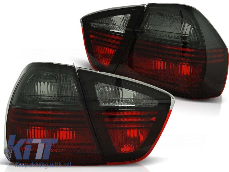 Set de stopuri de tuning potrivit pentru BMW E90 03.2005-08.2008 sedan cu bază roșie și fumurie, stânga și dreapta Performance AutoTuning