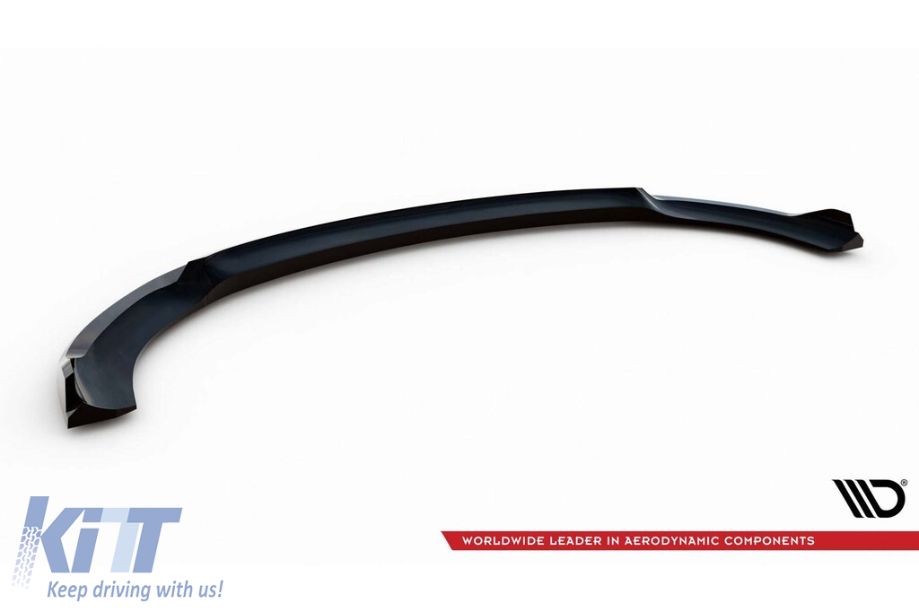 Spoiler Maxton Design versiunea 1 potrivit pentru bara de protecție frontală a Mercedes E-Class W214 A Design-Line sedan după 2023, lac negru Performance AutoTuning