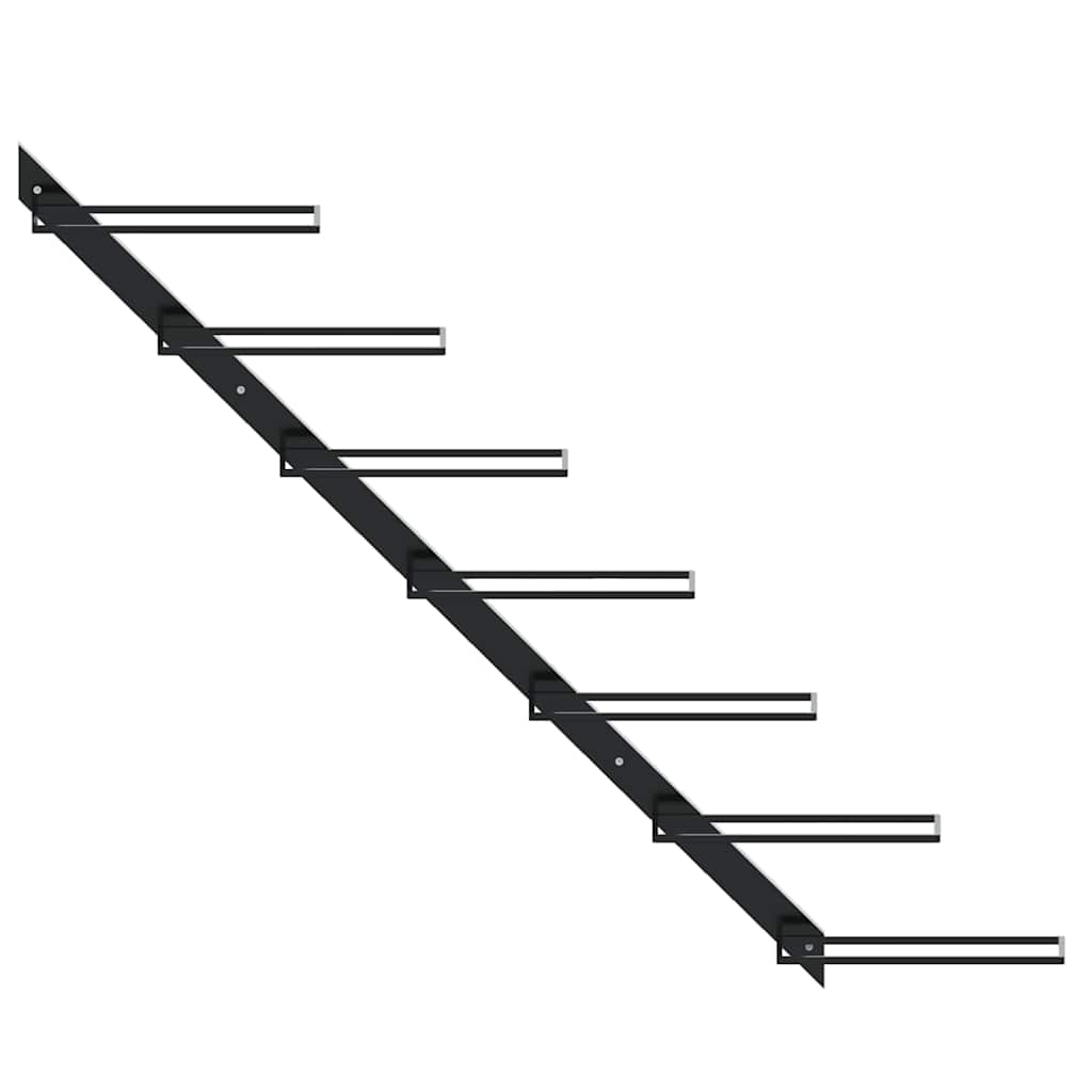 Suport sticle de vin de perete pentru 7 sticle, negru, metal GartenMobel Dekor