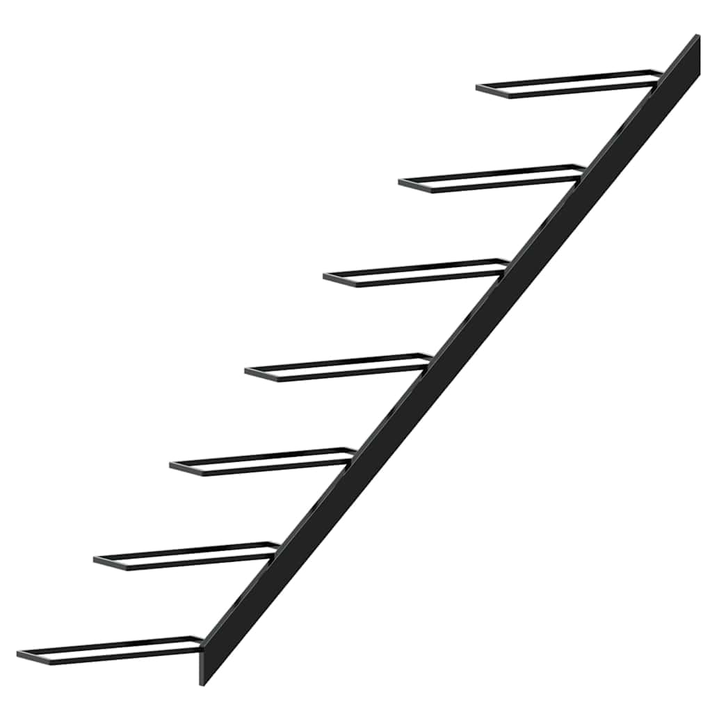 Suport sticle de vin de perete pentru 7 sticle, negru, metal GartenMobel Dekor