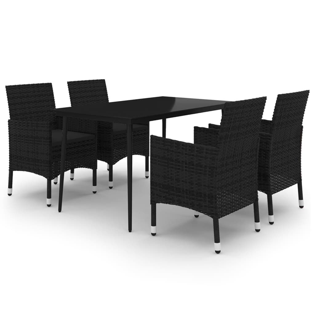 Set mobilier de grădină cu perne 5 piese poliratan & sticlă GartenMobel Dekor