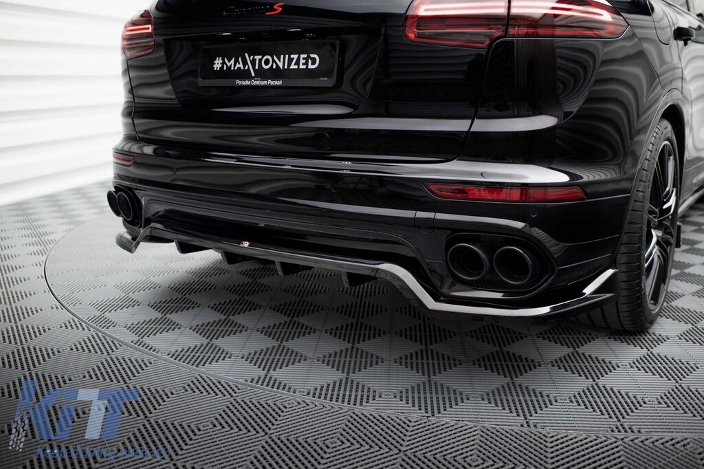 Spoiler Maxton Design potrivit pentru bara spate a Porsche Cayenne 2014-2018, lac negru Performance AutoTuning