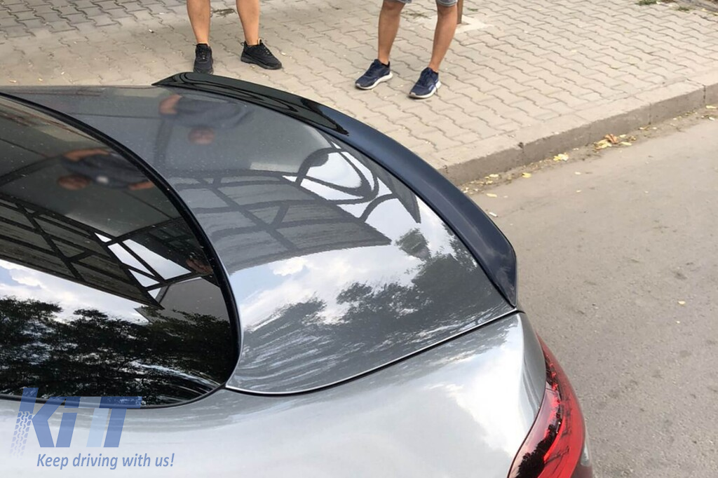 Spoiler tip E63 A Design potrivit pentru portbagaj pentru Mercedes E-Class sedan W213 sedan 2016-2020, W213 facelift după 2020, lac negru Performance AutoTuning
