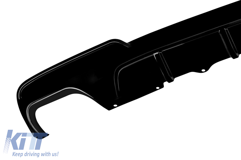 Difuzor tip M Performance Design Design potrivit pentru bara spate M Technik pe BMW Seria 5 F10 sedan, F11 break 2010-2017 -oo--oo-, lac negru Performance AutoTuning