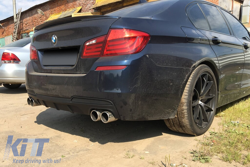 Difuzor tip M Performance Design Design potrivit pentru bara spate M Technik pe BMW Seria 5 F10 sedan, F11 break 2010-2017 -oo--oo-, lac negru Performance AutoTuning