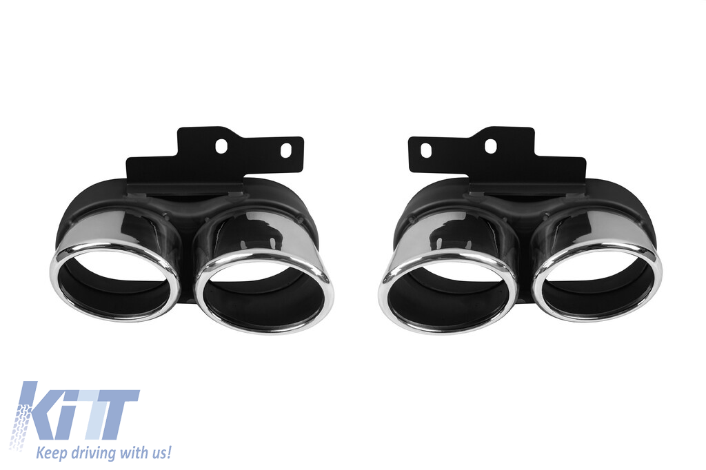 Difuzor tip S6 cu capace cromate potrivit pentru bara spate S-line pe Audi A6 sedan, break după 2018 -oo--oo- Performance AutoTuning