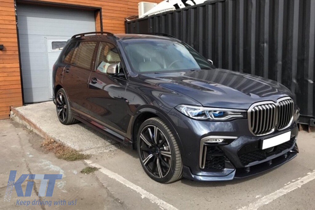 Pachet Aero tip Black Knight potrivit pentru BMW X7 G07 2019-2022 pentru modelul echipat cu bare M tech, lac negru Performance AutoTuning