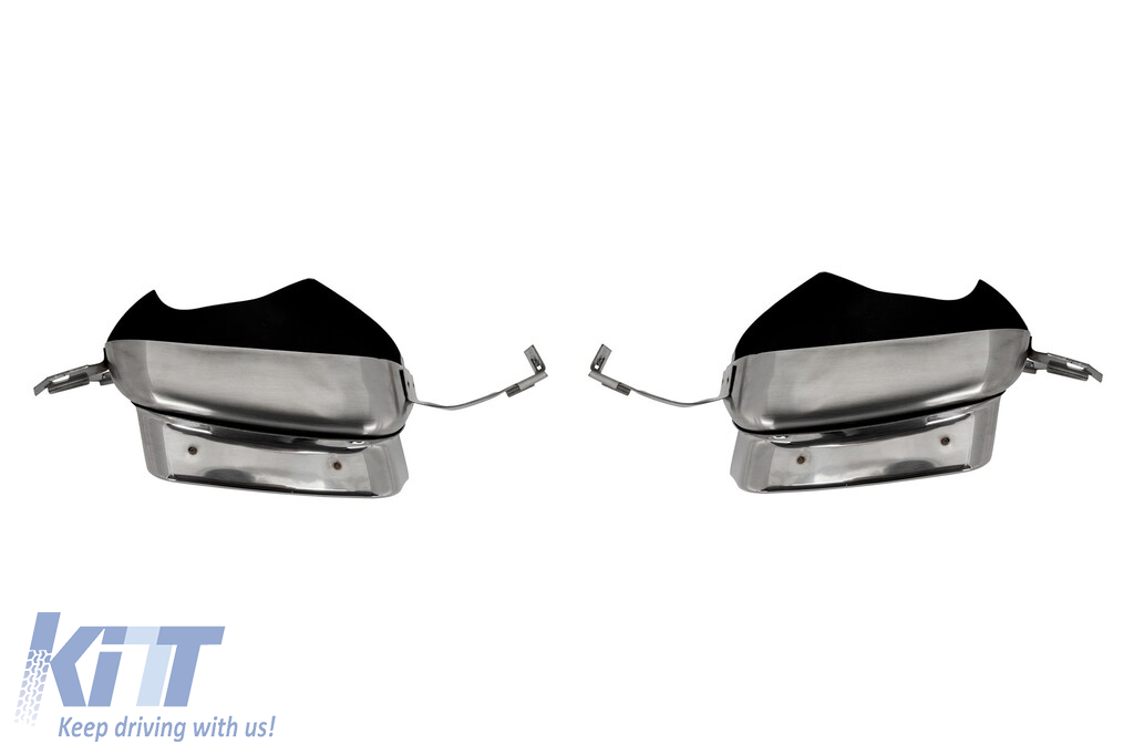 Difuzor tip 740i cu capete cromate, potrivit pentru bara de protecție din spate standard pe BMW Seria 7 F01 2008-2015 Performance AutoTuning