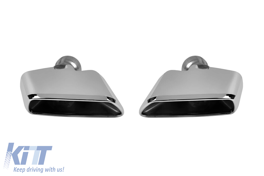 Difuzor tip M Performance Design Design cu capace cromate potrivit pentru bara spate M Technik la BMW Seria 5 G30 sedan, G31 break 550i după 2017 -oo--oo-, lac negru Performance AutoTuning