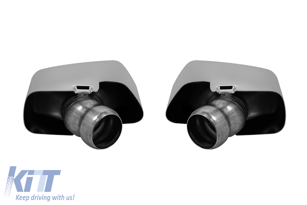 Difuzor tip M Performance Design Design cu capace cromate potrivit pentru bara spate M Technik la BMW Seria 5 G30 sedan, G31 break 550i după 2017 -oo--oo-, lac negru Performance AutoTuning