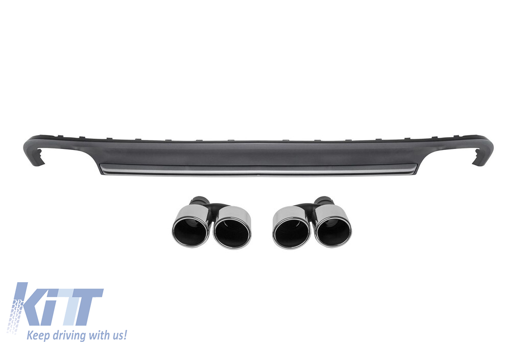 Difuzor tip S7 cu capete cromate potrivit pentru bara spate standard a Audi A7 Sportback 2012-2015 -oo--oo- Performance AutoTuning