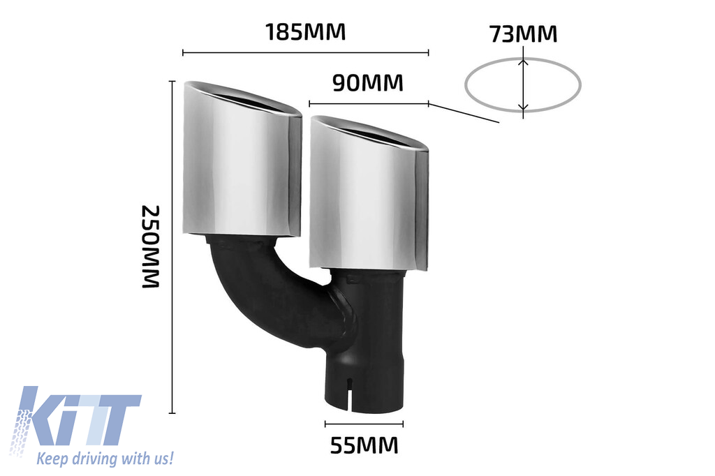 Difuzor tip S7 cu capete cromate potrivit pentru bara spate standard a Audi A7 Sportback 2012-2015 -oo--oo- Performance AutoTuning
