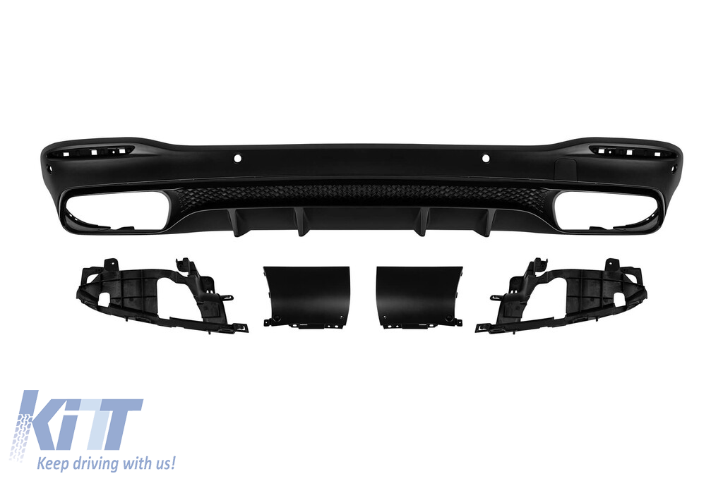 Difuzor tip GLS63 potrivit pentru bara spate A Design pe Mercedes GLS X167 dupa 2019 -oo--oo-, cu garnitura neagra Performance AutoTuning