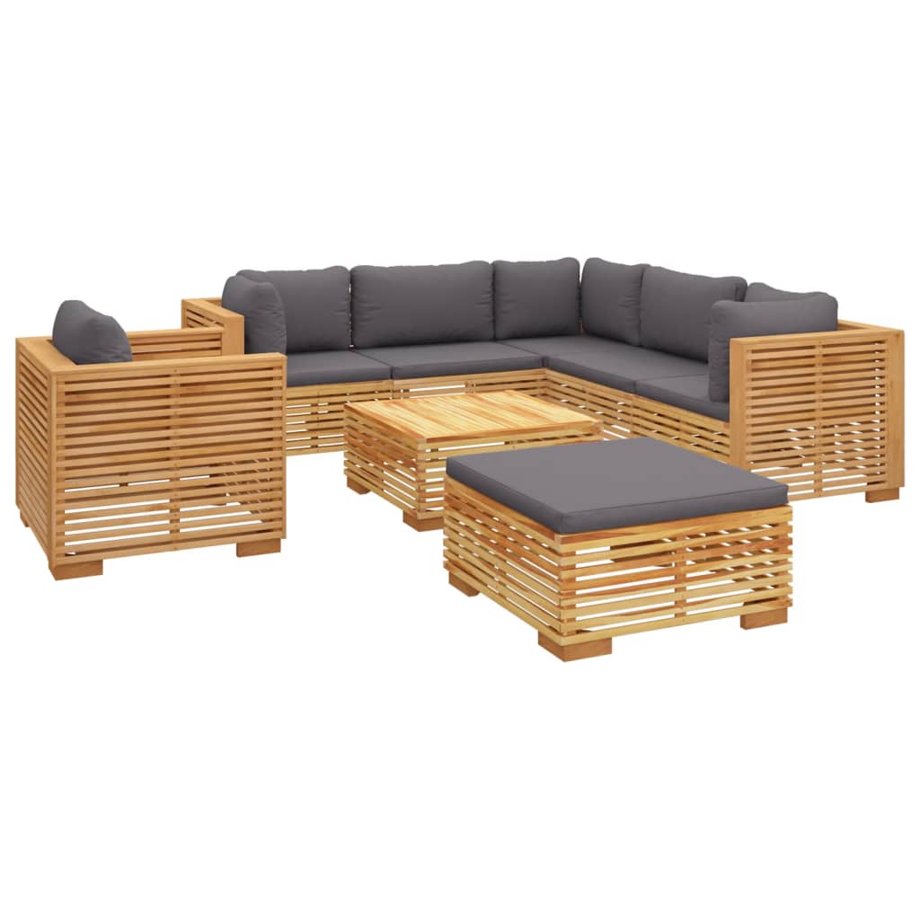 Set mobilier grădină cu perne, 8 piese, lemn masiv de tec GartenMobel Dekor