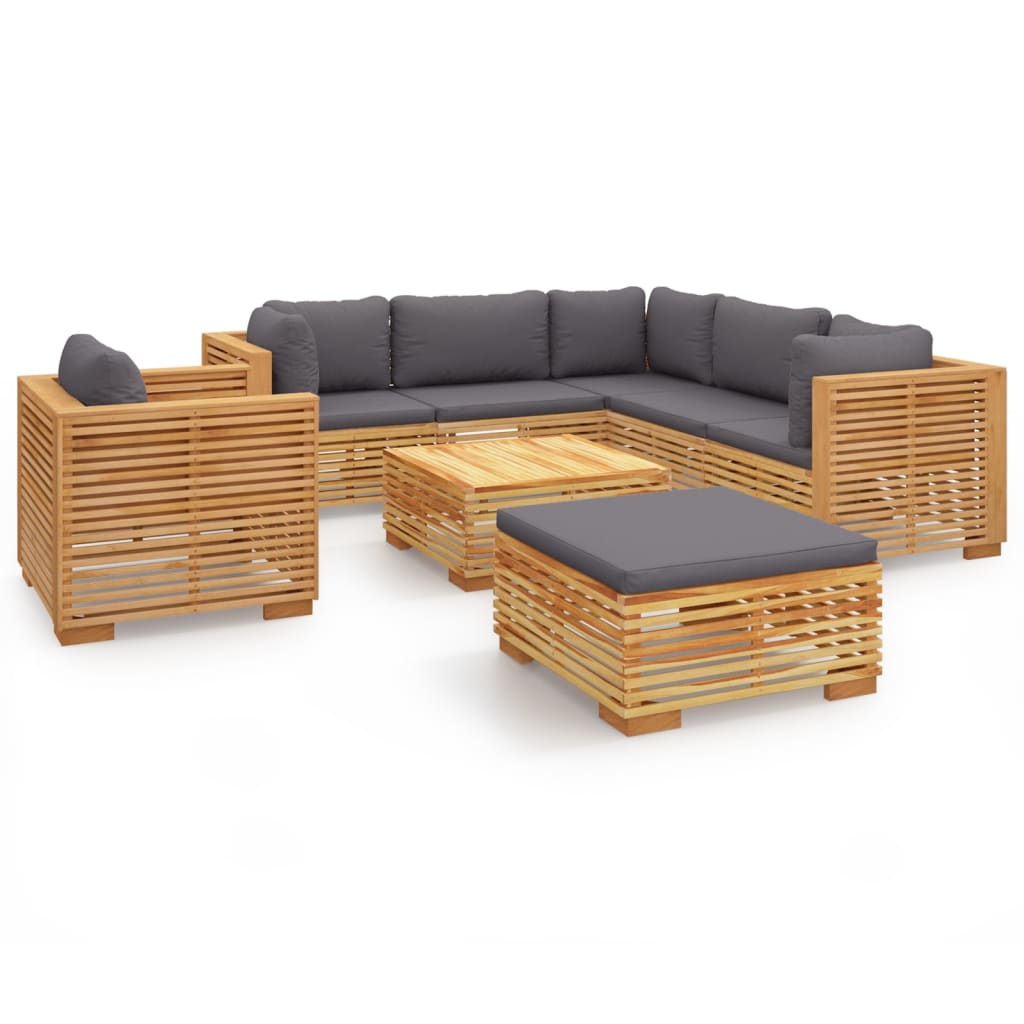 Set mobilier grădină cu perne, 8 piese, lemn masiv de tec GartenMobel Dekor