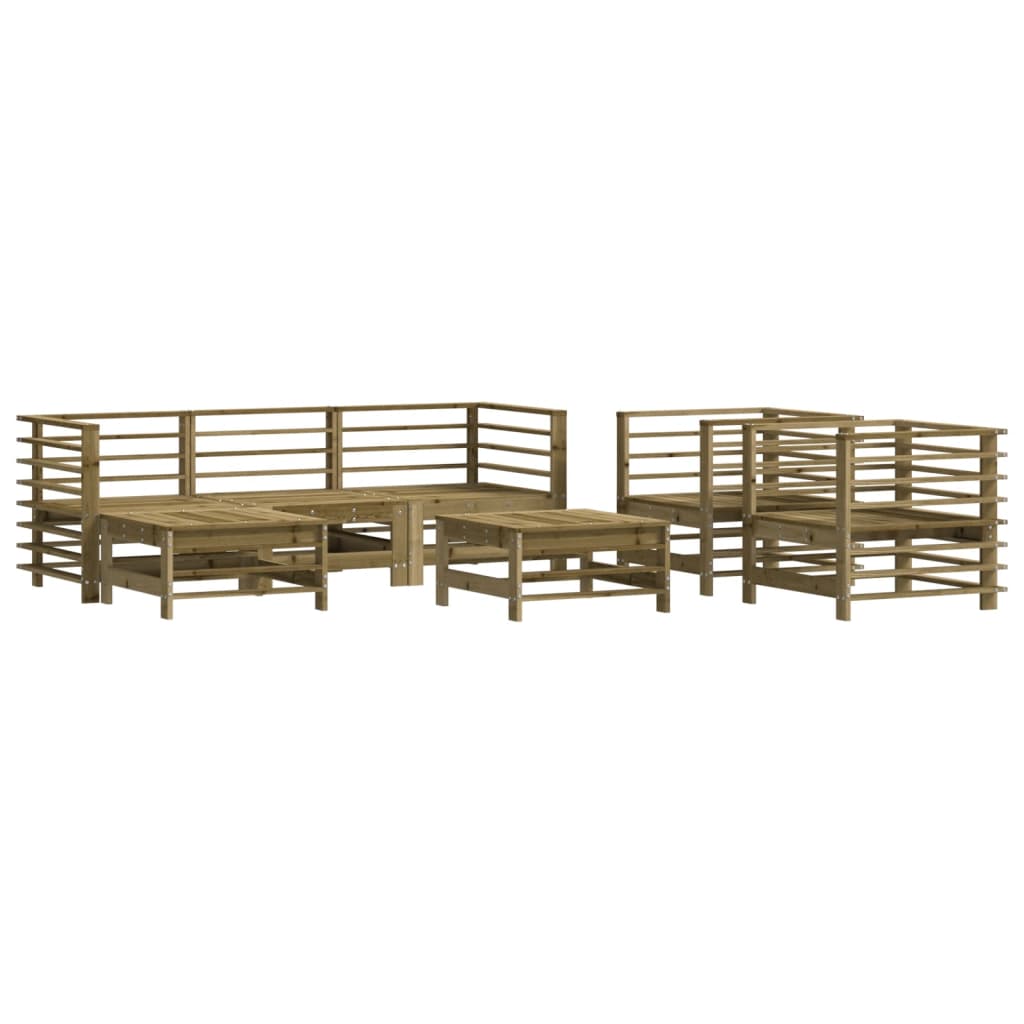 Set mobilier de grădină cu perne, 7 piese, lemn de pin tratat GartenMobel Dekor