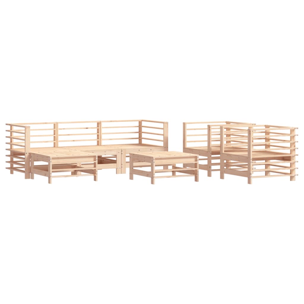 Set mobilier de grădină cu perne, 7 piese, lemn masiv GartenMobel Dekor
