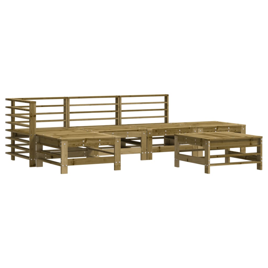 Set mobilier de grădină cu perne, 6 piese, lemn de pin tratat GartenMobel Dekor