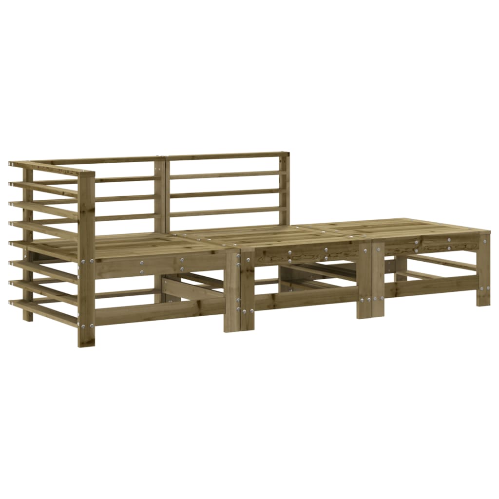 Set mobilier de grădină cu perne, 3 piese, lemn de pin tratat GartenMobel Dekor