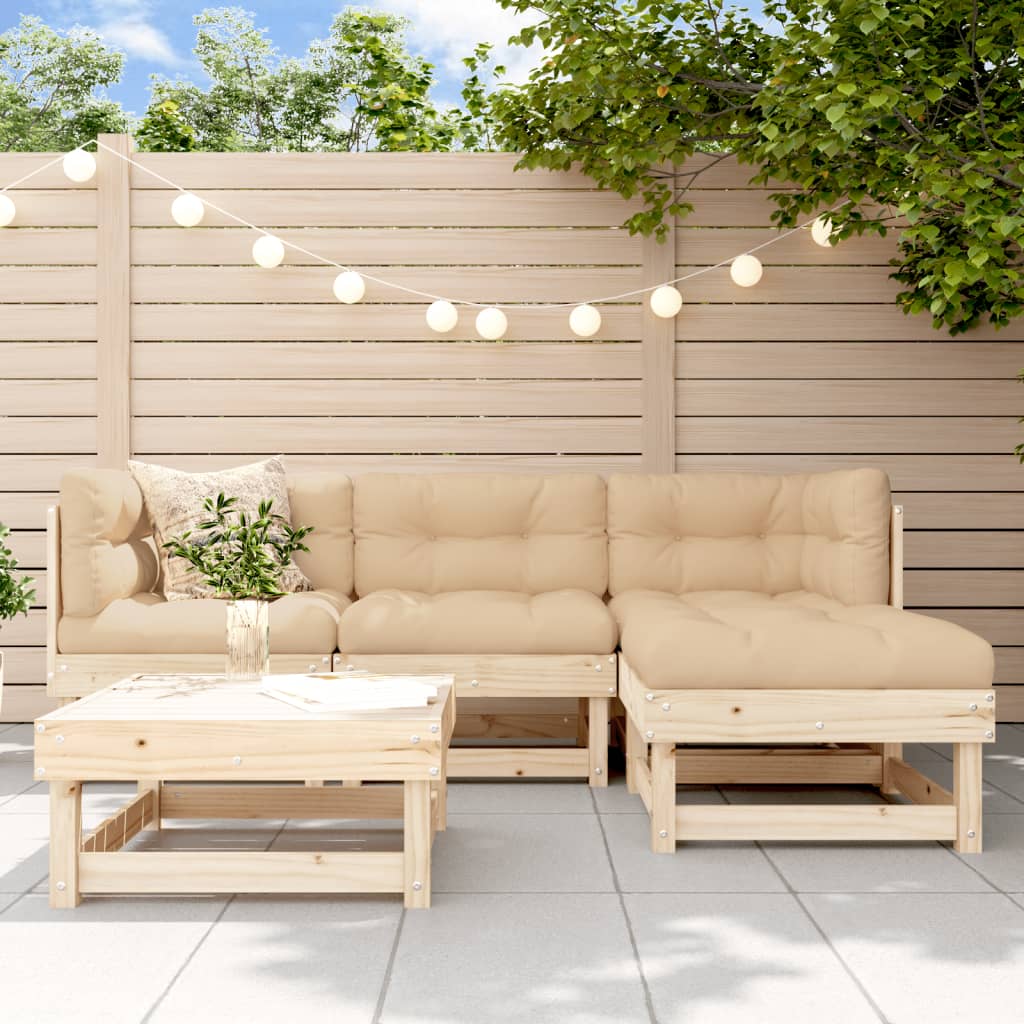 Set mobilier relaxare de grădină 5 piese lemn masiv de pin GartenMobel Dekor