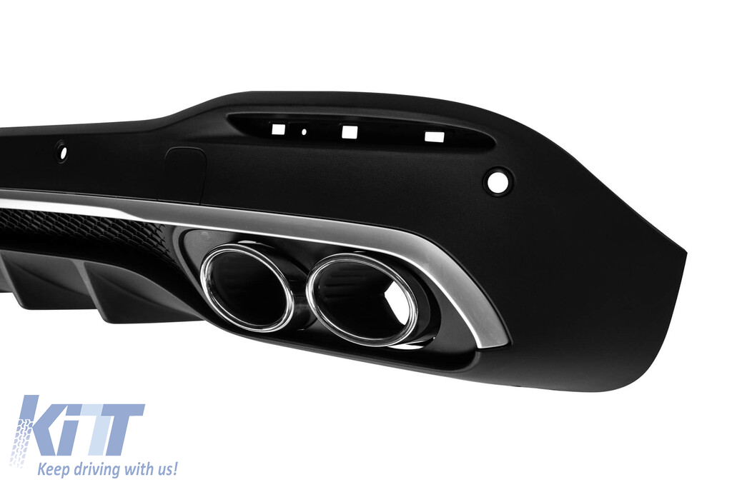 Difuzor tip GLE53 cu capace cromate pentru bara spate A Design potrivit pentru Mercedes GLE SUV W167 după 2019 -oo--oo-, garnitură cromată Performance AutoTuning