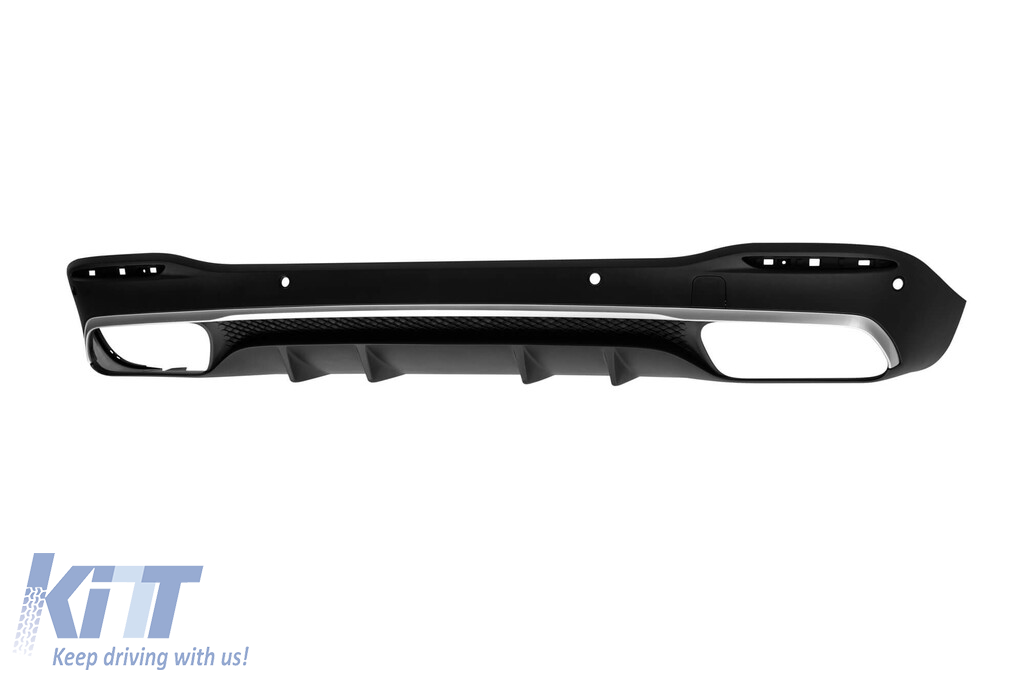 Difuzor tip GLE53 cu capace cromate pentru bara spate A Design potrivit pentru Mercedes GLE SUV W167 după 2019 -oo--oo-, garnitură cromată Performance AutoTuning