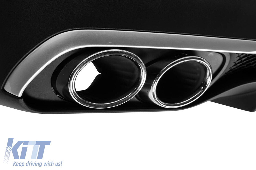 Difuzor tip GLE53 cu capace cromate pentru bara spate A Design potrivit pentru Mercedes GLE SUV W167 după 2019 -oo--oo-, garnitură cromată Performance AutoTuning