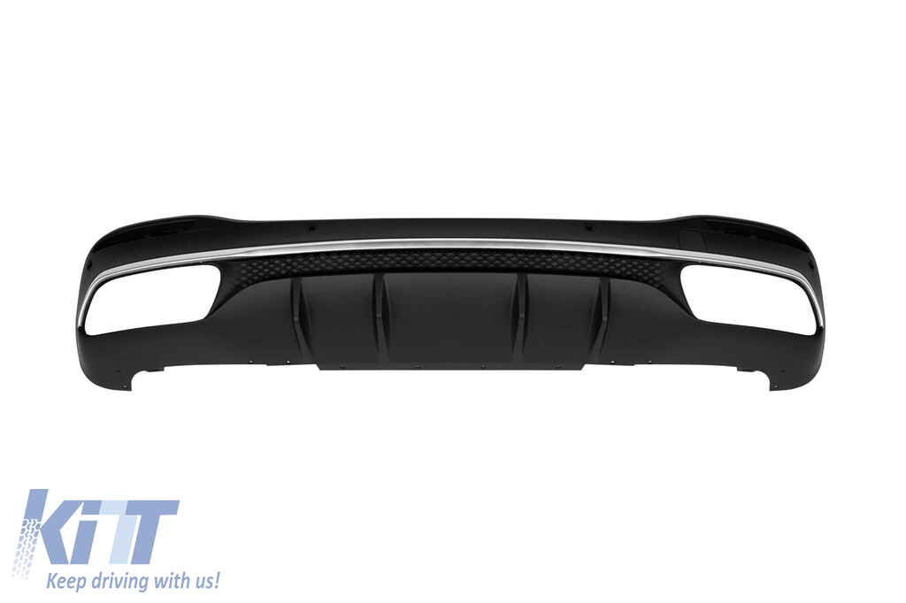 Difuzor tip GLE53 cu capace cromate pentru bara spate A Design potrivit pentru Mercedes GLE SUV W167 după 2019 -oo--oo-, garnitură cromată Performance AutoTuning