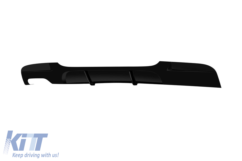 Difuzor tip M Performance Design Design potrivit pentru bara spate M Technik pe BMW Seria 3 E90 sedan, E91 break 2004-2011 -oo---, lac negru Performance AutoTuning