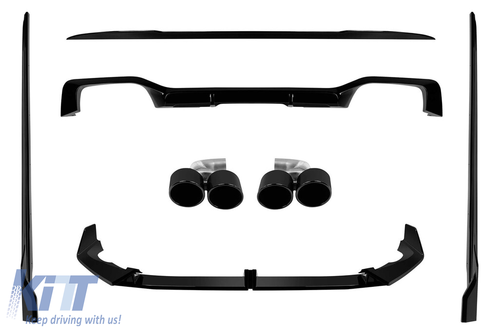 Pachet Aero tip Black Knight cu ieșiri de evacuare potrivit pentru BMW X4 G02 2022-2024 pentru modelul cu pachet M, -00-00-, lac negru Performance AutoTuning